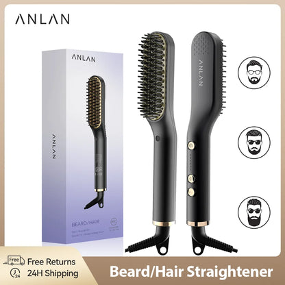 anlan beard hair straightening brush