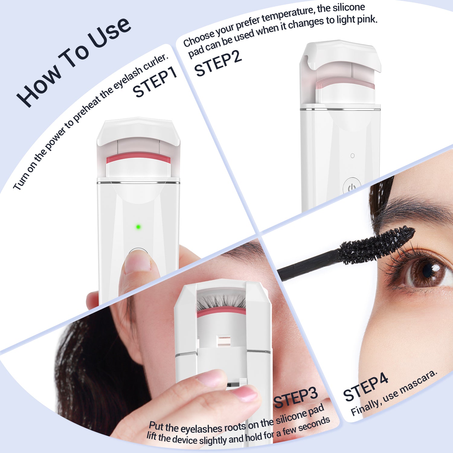 how to use electric eyelash curler