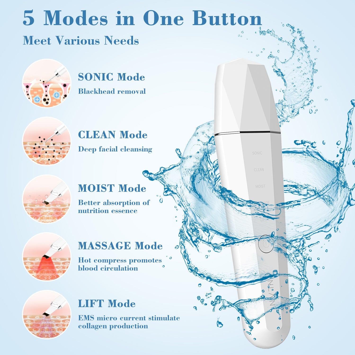 5 modes skin clean massage